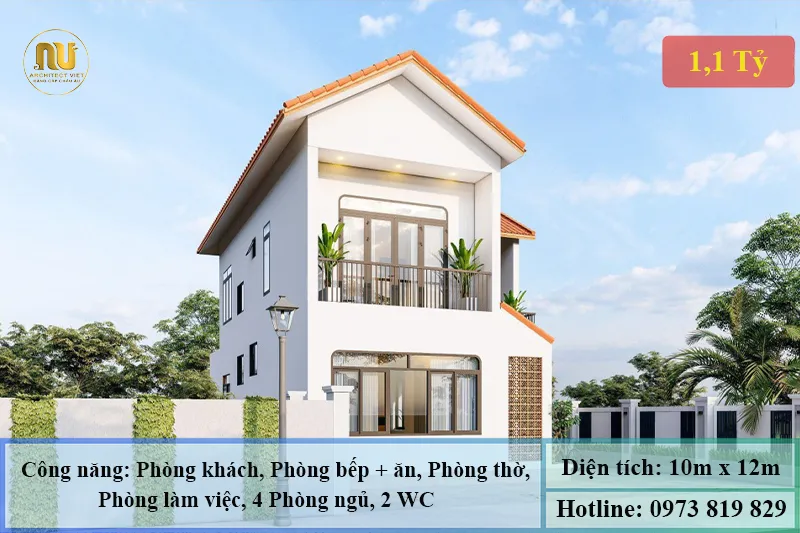 Mẫu Nhà Chữ L 2 Tầng Mái Thái – Không Gian Sống Hiện Đại