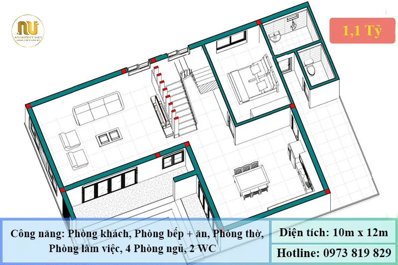 Mẫu Nhà Chữ L 2 Tầng Mái Thái – Không Gian Sống Hiện Đại