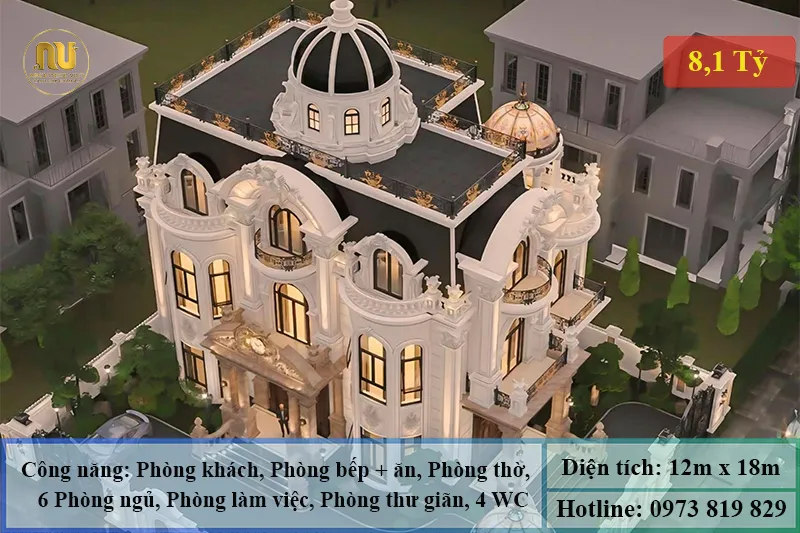 Mẫu Nhà Cổ Điển Pháp 200m2 – Dấu Ấn Kiến Trúc Hoàng Gia