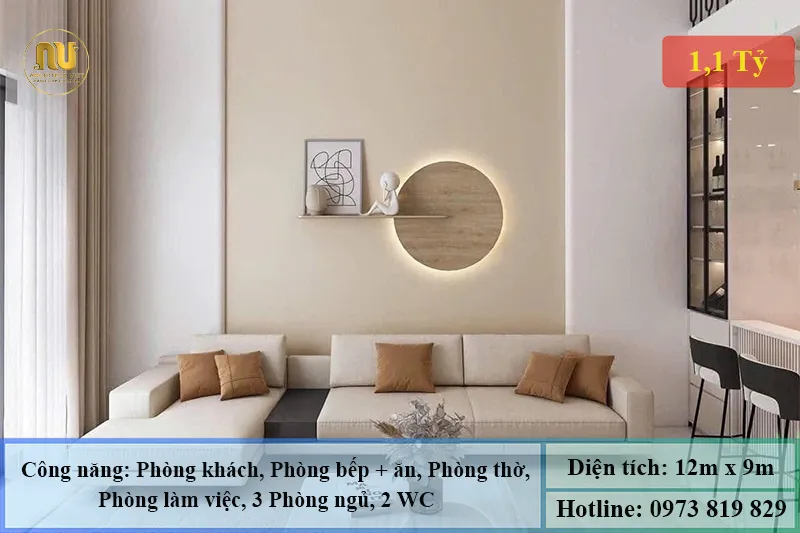 Mẫu Nhà Mặt Tiền 12m Sâu 9m Đẹp Sang Trọng