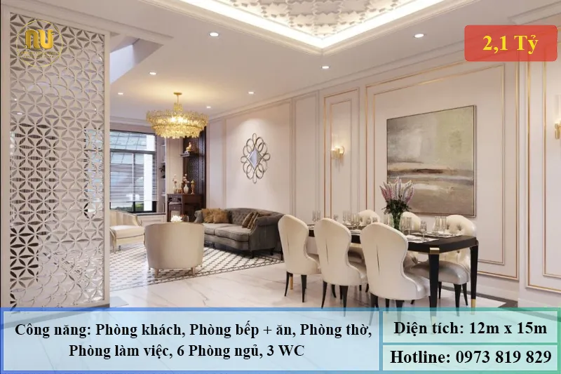 Mẫu Nhà Mặt Tiền 12m Tân Cổ Điển – Kiến Trúc Sang Trọng