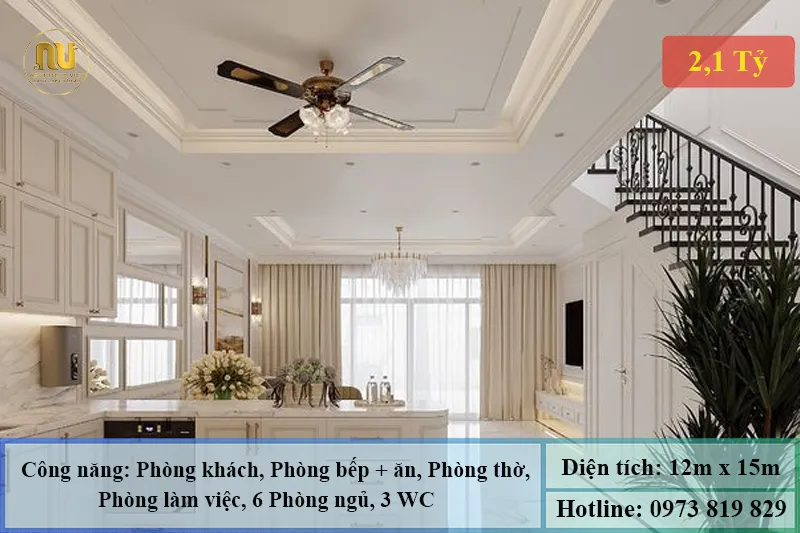 Mẫu Nhà Mặt Tiền 12m Tân Cổ Điển – Kiến Trúc Sang Trọng