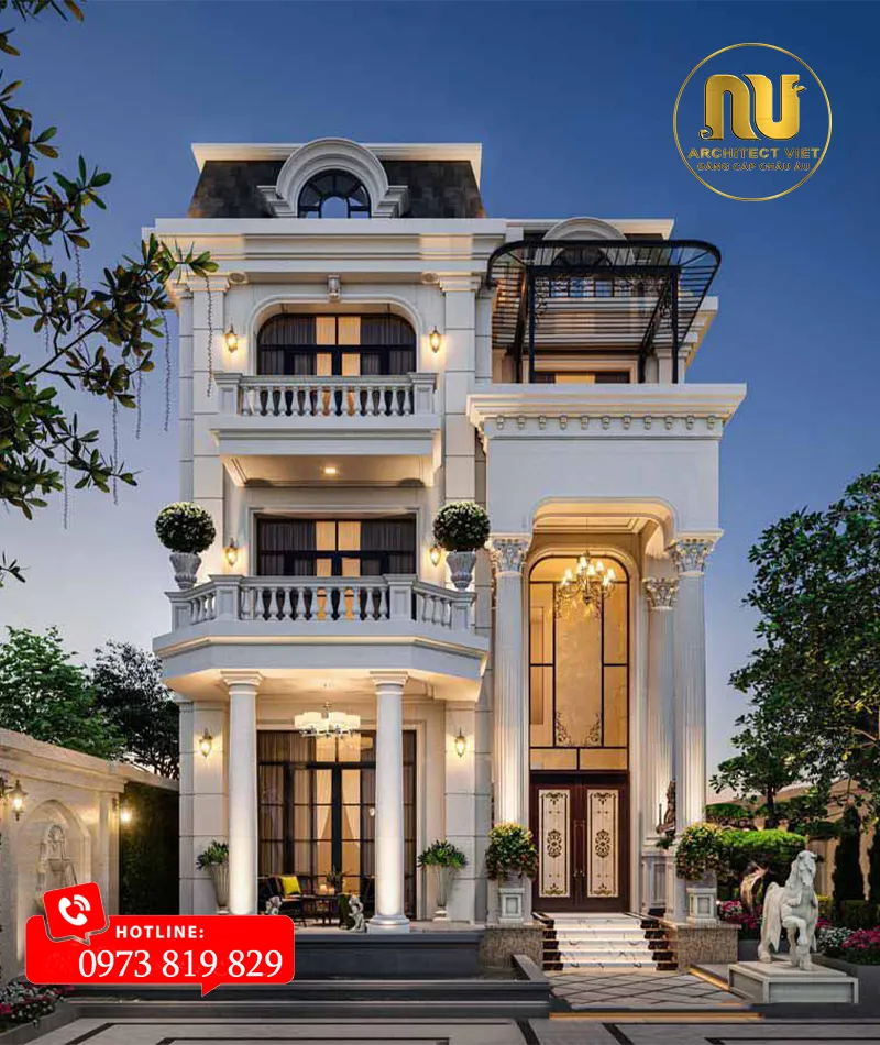 Mẫu Nhà Mặt Tiền 8m Tân Cổ Điển – Kiến Trúc Đẳng Cấp