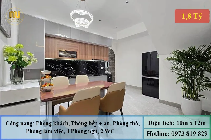 Mẫu Nhà Ngang 10m Sâu 12m Mái Nhật