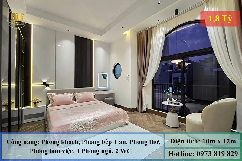 Mẫu Nhà Ngang 10m Sâu 12m Mái Nhật