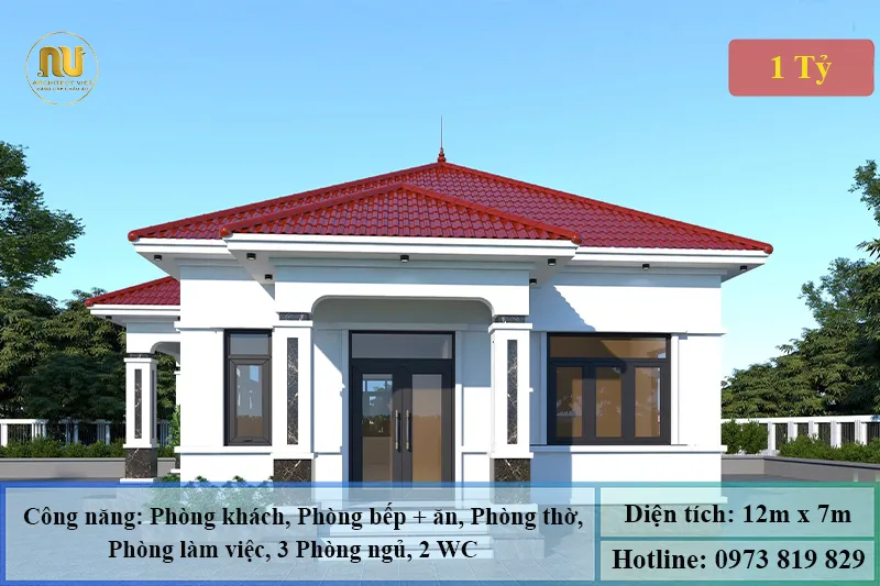 Mẫu Nhà Ngang 12m Sâu 7m Đẹp Hiện Đại