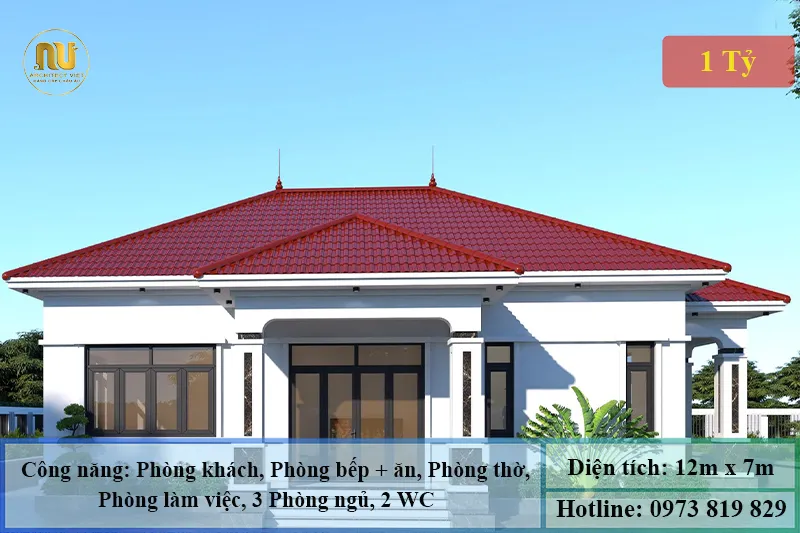 Mẫu Nhà Ngang 12m Sâu 7m Đẹp Hiện Đại