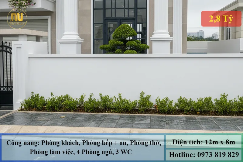 Mẫu Nhà Ngang 12m Sâu 8m 3 Tầng