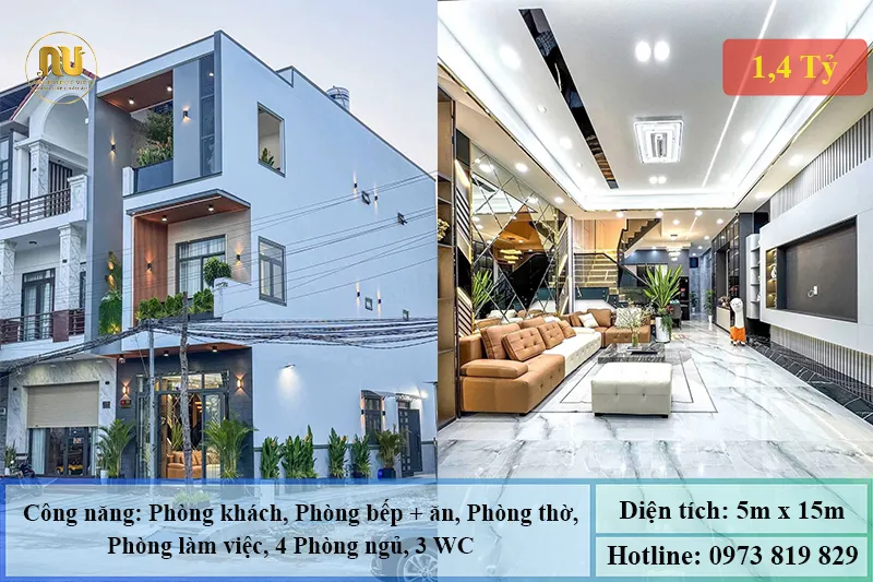 Mẫu Nhà Phố 5x20m 3 Tầng Hiện Đại