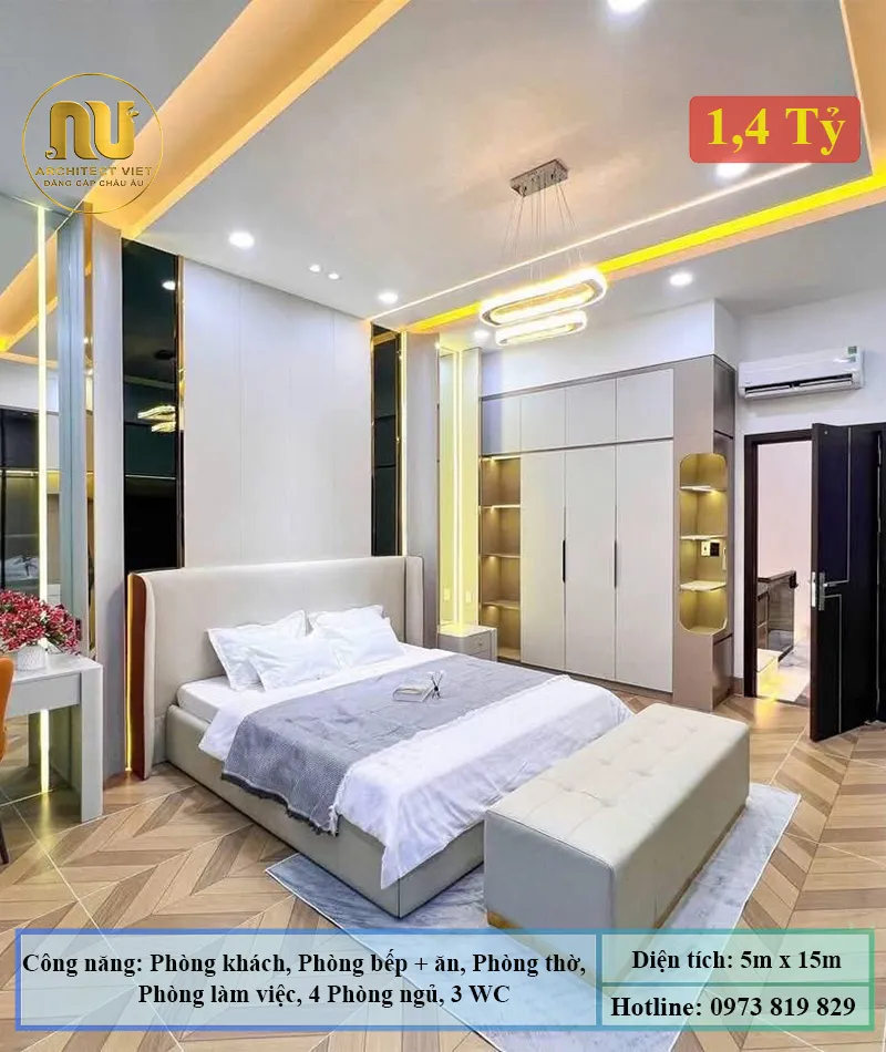 Mẫu Nhà Phố 5x20m 3 Tầng Hiện Đại