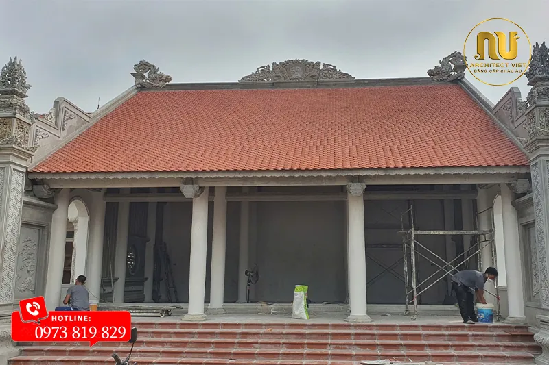 Mẫu Nhà Thờ Họ 40m2 Giả Gỗ – Vẻ Đẹp Cổ Kính