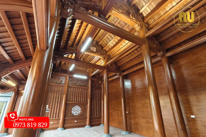 Mẫu Nhà Thờ Họ 40m2 Giả Gỗ – Vẻ Đẹp Cổ Kính