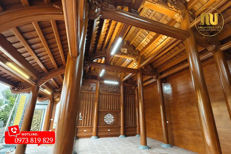 Mẫu Nhà Thờ Họ 40m2 Giả Gỗ – Vẻ Đẹp Cổ Kính