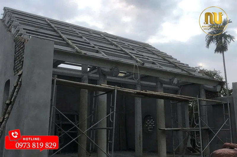 Mẫu Nhà Thờ Họ Bắc Bộ Bê Tông Giả Gỗ