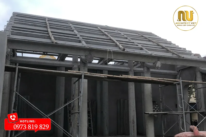 Mẫu Nhà Thờ Họ Bắc Bộ Bê Tông Giả Gỗ