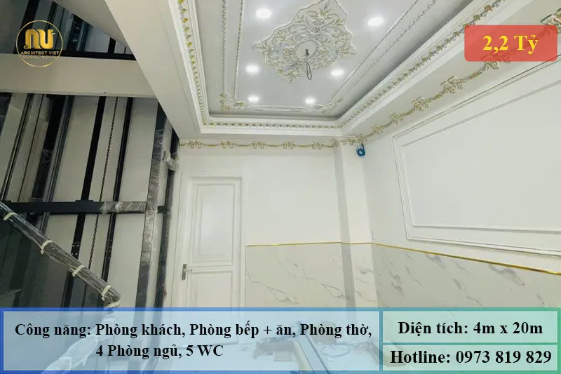 Khám Phá Mẫu Nhà Ống 5 Tầng 4x20m Tân Cổ Điển