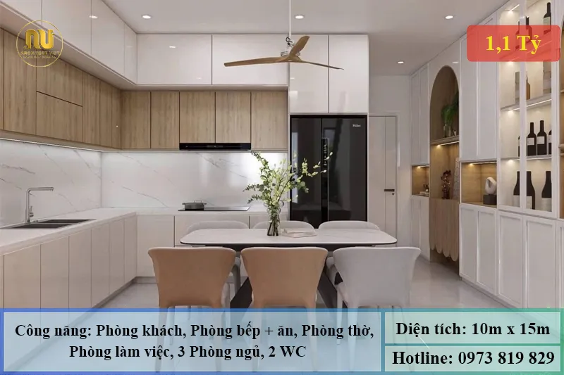Mẫu Nhà 150m2 1 Tầng Đẹp Sang Trọng