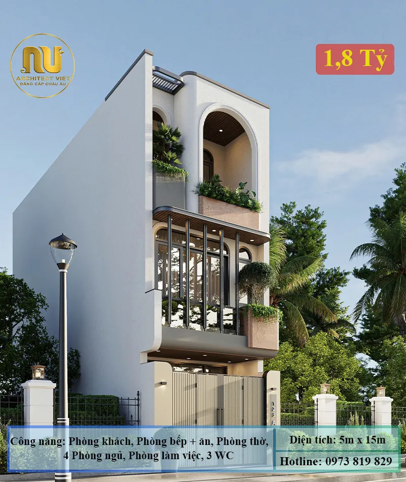Nhà 3 Tầng 5x15m Hiện Đại – Không Gian Sống Thời Thượng
