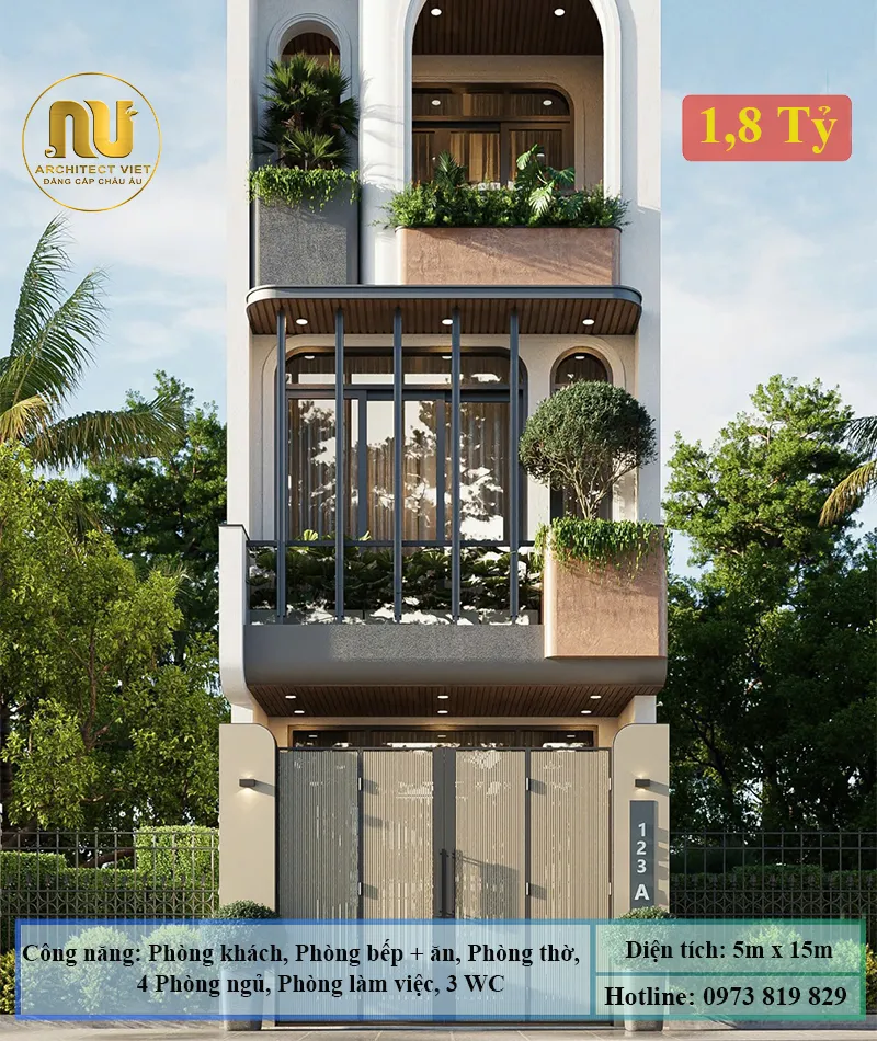 Nhà 3 Tầng 5x15m Hiện Đại – Không Gian Sống Thời Thượng