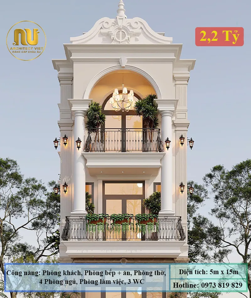 Nhà 3 Tầng 5x15m Tân Cổ Điển – Vẻ Đẹp Sang Trọng