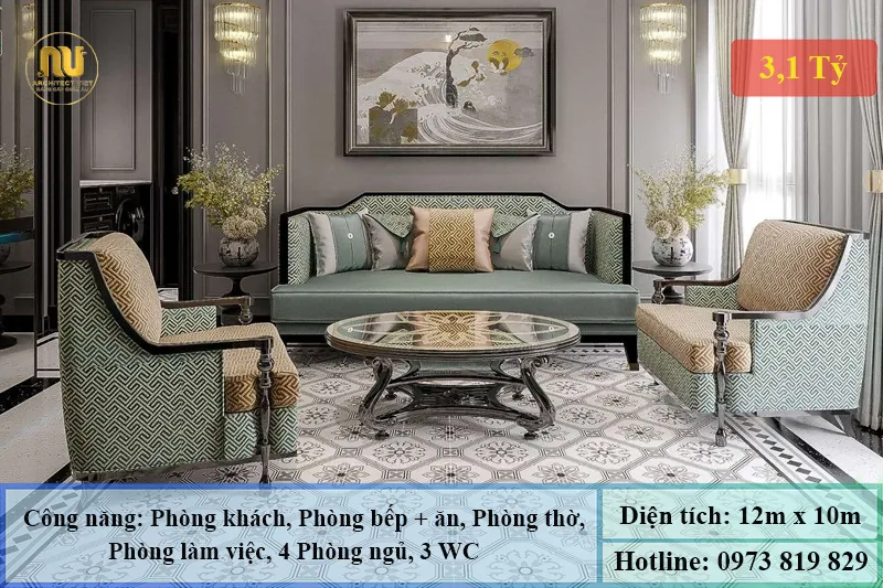 Nhà Biệt Thự Hiện Đại 3 Tầng 120m – Không Gian Sang Trọng