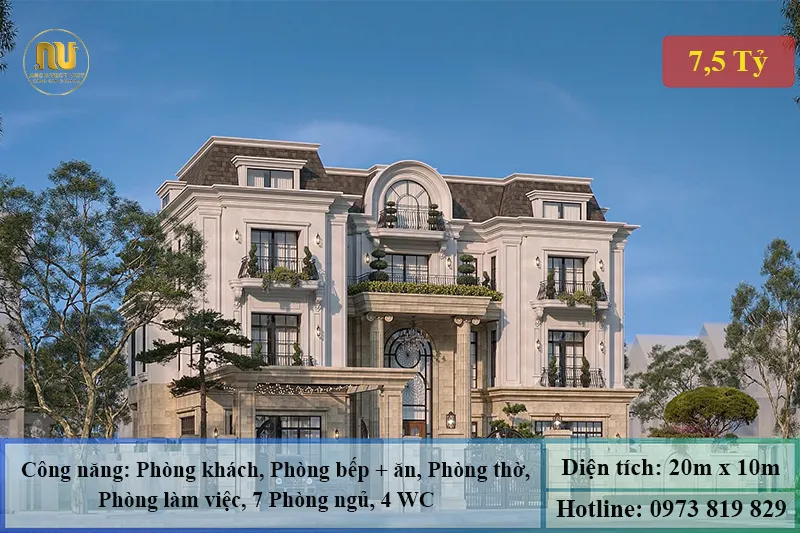 Mẫu Nhà Đẹp Mặt Tiền 10m Sang Trọng