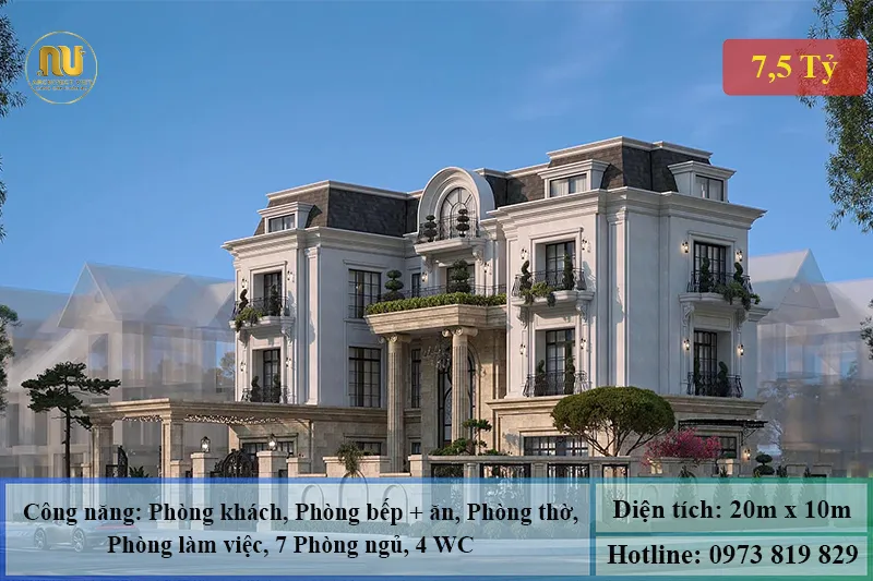 Mẫu Nhà Đẹp Mặt Tiền 10m Sang Trọng