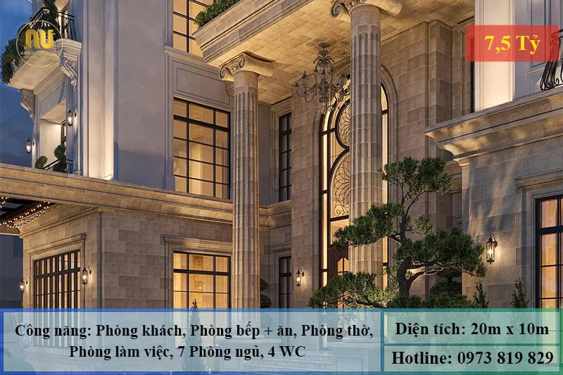 Mẫu Nhà Đẹp Mặt Tiền 10m Sang Trọng