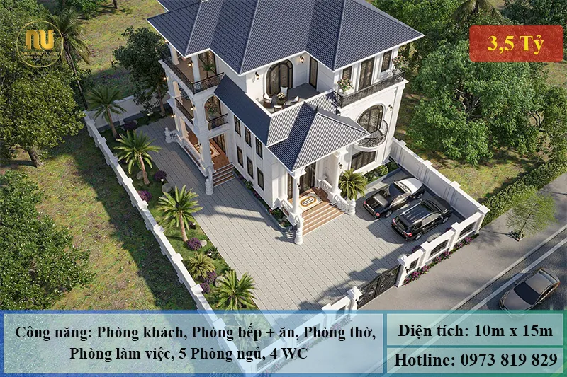 Mẫu Nhà Ngang 10m Dài 15m Sang Trọng