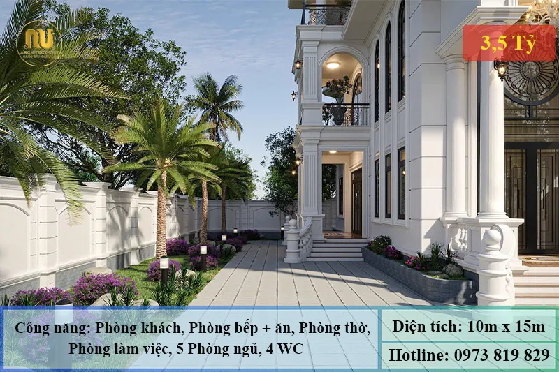 Mẫu Nhà Ngang 10m Dài 15m Sang Trọng