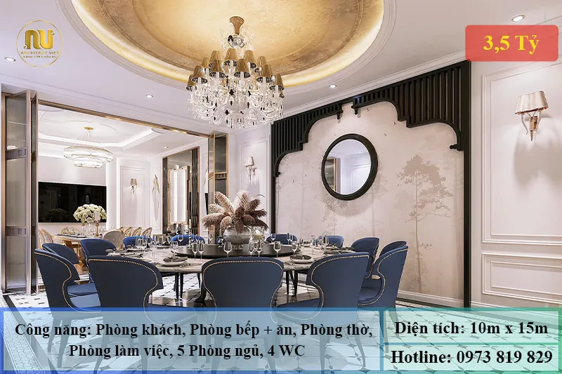 Mẫu Nhà Ngang 10m Dài 15m Sang Trọng