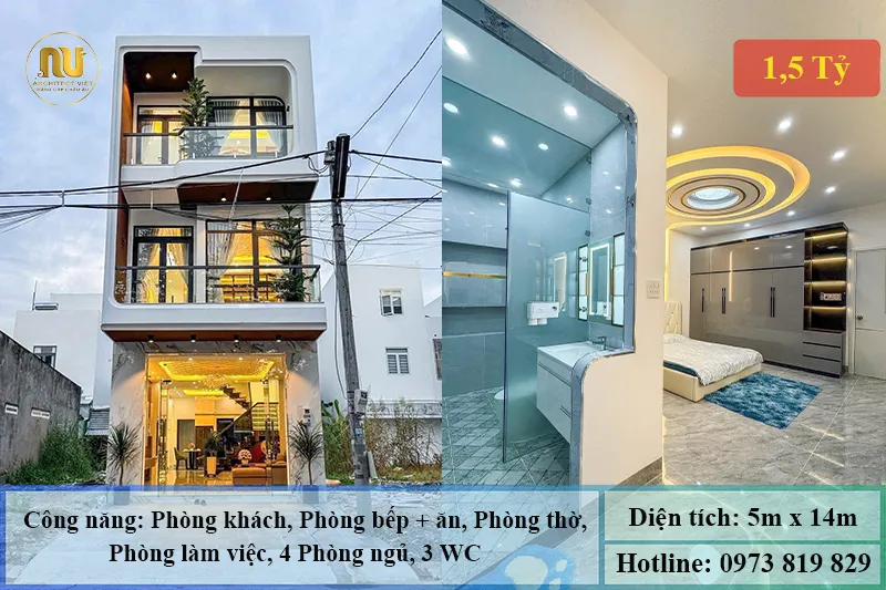 Mẫu Nhà Phố 5x14m Hiện Đại – Không Gian Thông Minh