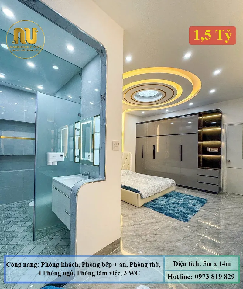 Mẫu Nhà Phố 5x14m Hiện Đại – Không Gian Thông Minh