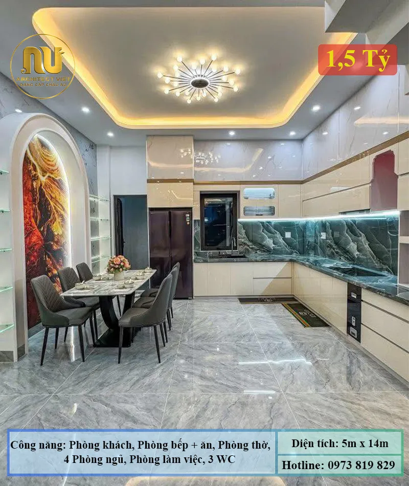 Mẫu Nhà Phố 5x14m Hiện Đại – Không Gian Thông Minh