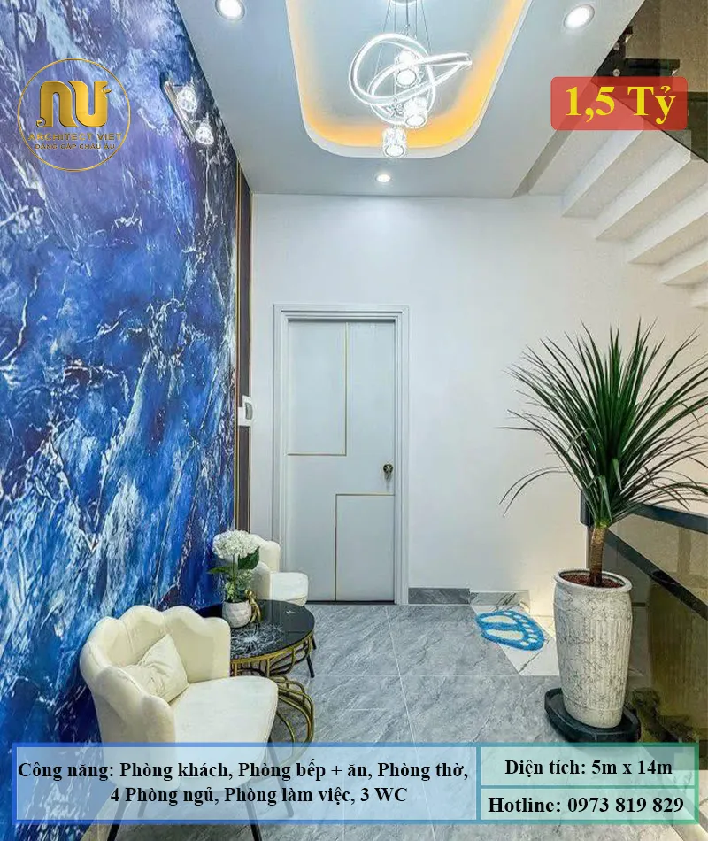 Mẫu Nhà Phố 5x14m Hiện Đại – Không Gian Thông Minh