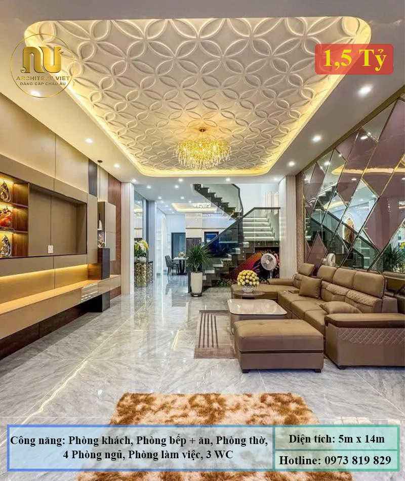 Mẫu Nhà Phố 5x14m Hiện Đại – Không Gian Thông Minh