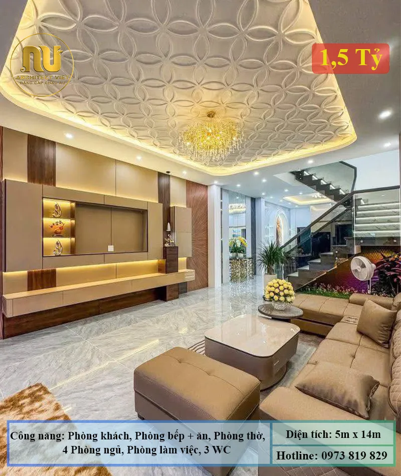 Mẫu Nhà Phố 5x14m Hiện Đại – Không Gian Thông Minh