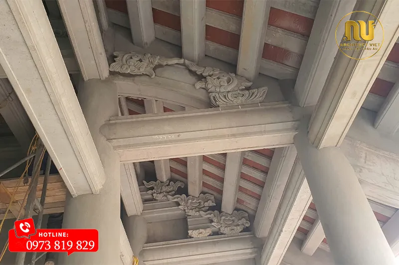 Nhà Thờ 3 Gian Bê Tông Giả Gỗ