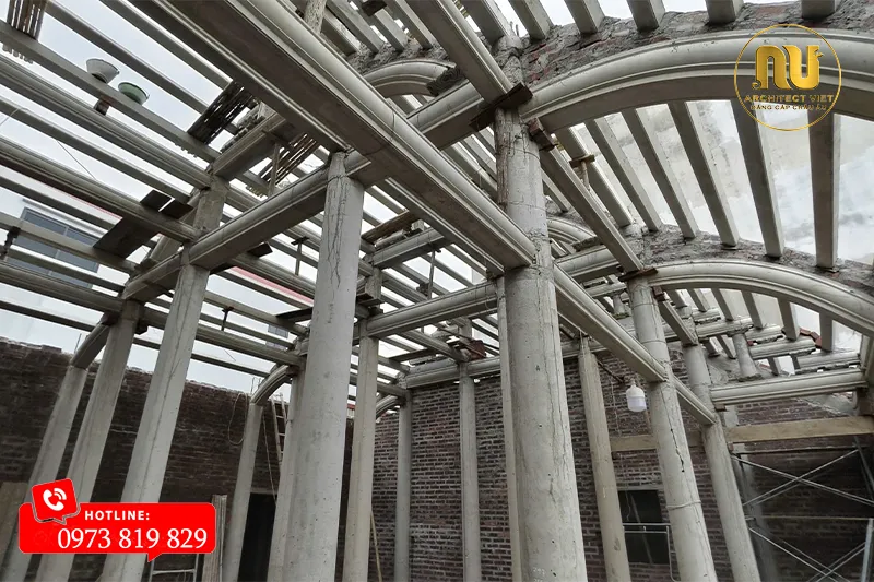 Nhà Thờ 3 Gian Bê Tông Giả Gỗ