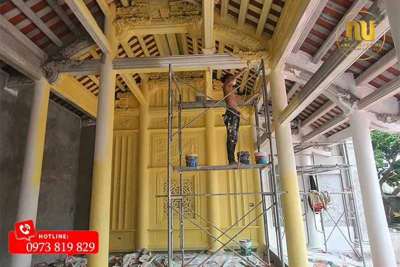 Nhà Thờ 3 Gian Bê Tông Giả Gỗ