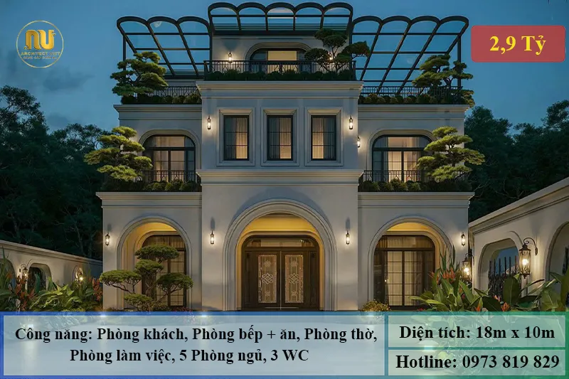 Mẫu Nhà Vườn 180m2 Đẹp Hiện Đại