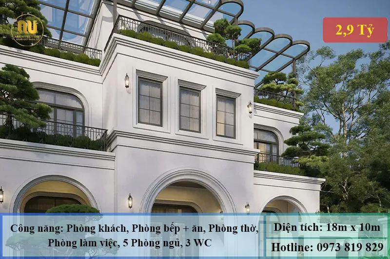 Mẫu Nhà Vườn 180m2 Đẹp Hiện Đại