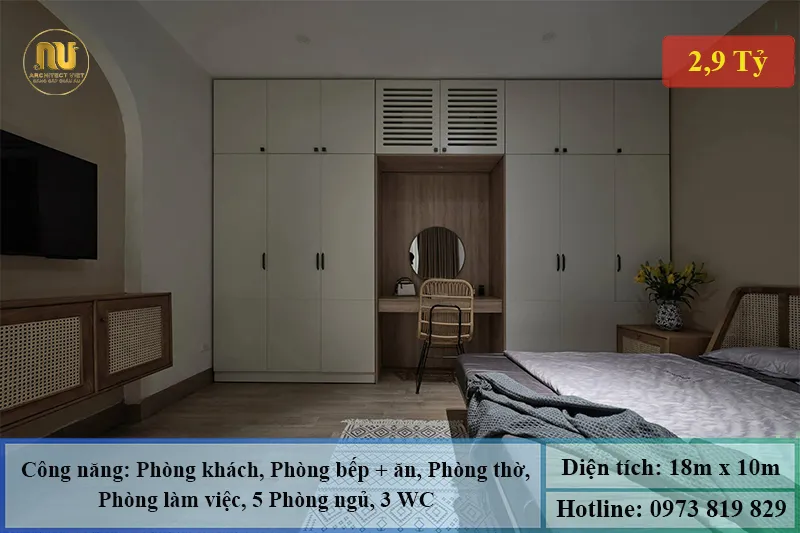 Mẫu Nhà Vườn 180m2 Đẹp Hiện Đại
