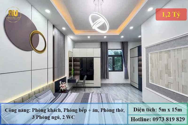 Thiết Kế Nhà 5x15m 3 Tầng Hiện Đại Tại Bắc Ninh