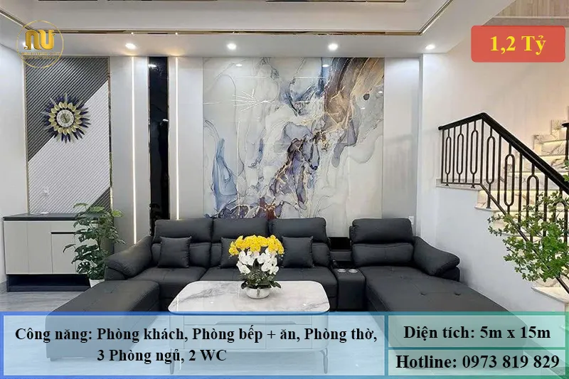 Thiết Kế Nhà 5x15m 3 Tầng Hiện Đại Tại Bắc Ninh