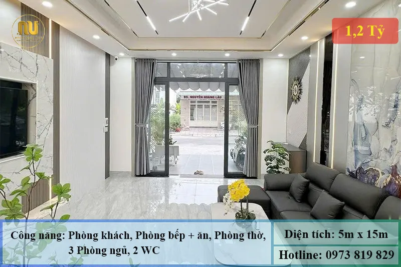 Thiết Kế Nhà 5x15m 3 Tầng Hiện Đại Tại Bắc Ninh