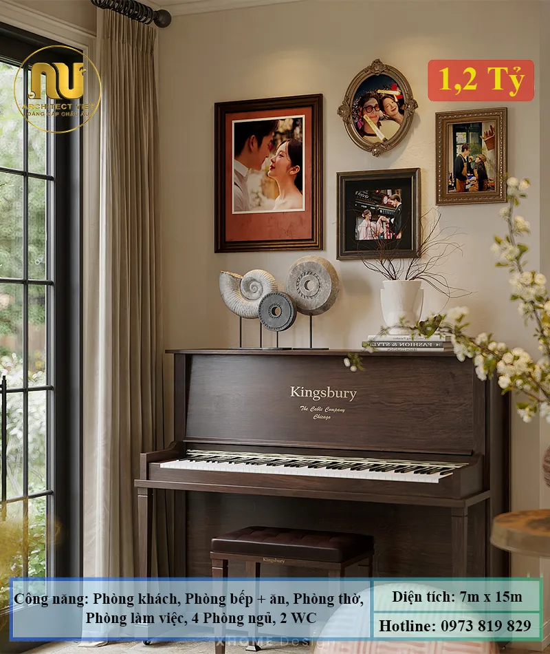 Thiết Kế Nhà 7x15m 2 Tầng – Giải Pháp Tối Ưu Hiện Đại