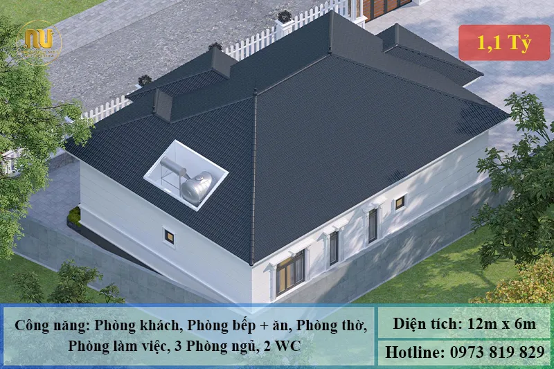 Thiết Kế Nhà Mặt Tiền 12m Sâu 6m 