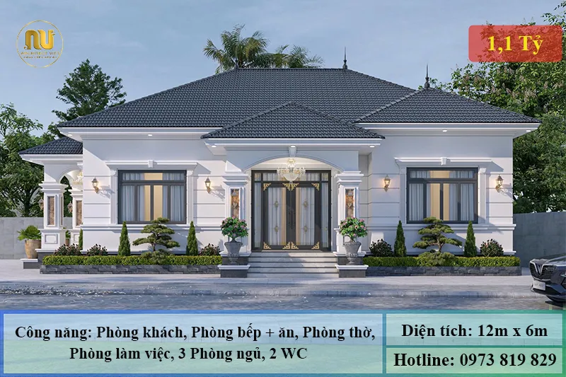 Thiết Kế Nhà Mặt Tiền 12m Sâu 6m 