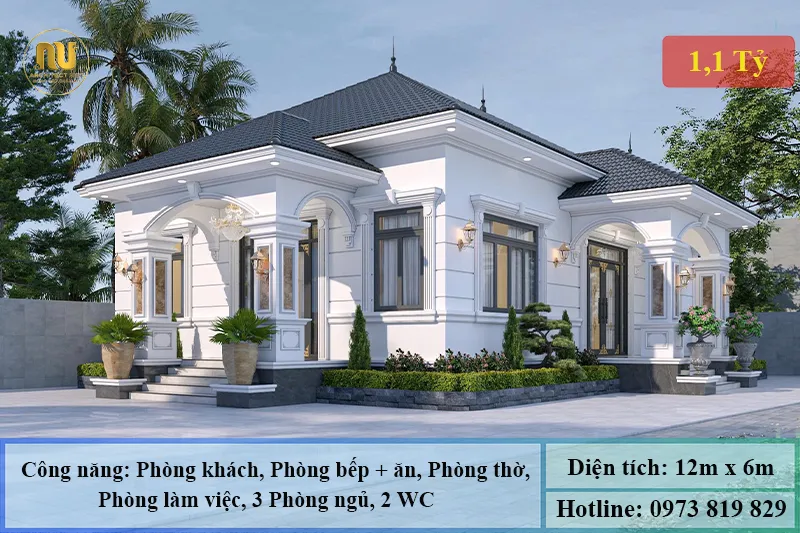 Thiết Kế Nhà Mặt Tiền 12m Sâu 6m 